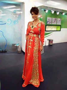 Caftán para boda y fiesta, vestido con elegante embellecedor de cuentas de cristal, trabajo de piedra, novedad de 2021 - Product Image 2