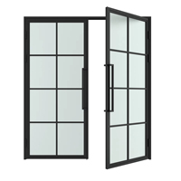 Porte intérieure en acier de style européen personnalisée, simple ou double vitrage, pour villas modernes, ouverture à gauche, forgée