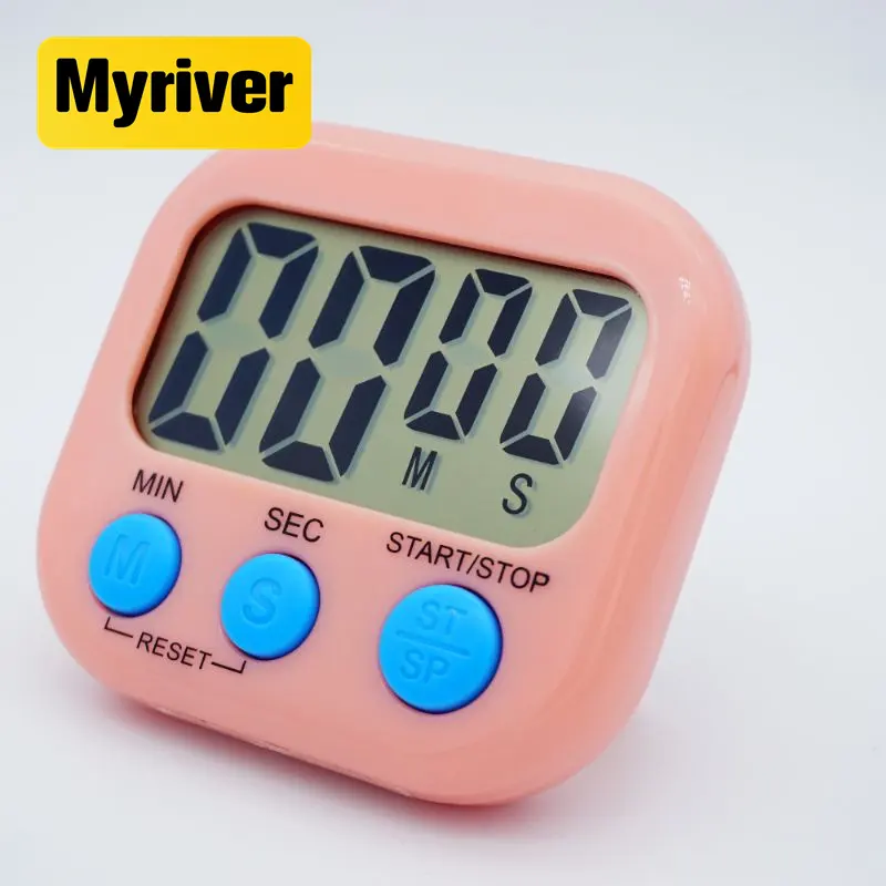 Myriver Timer Digital Kecil ABS, Penghitung Waktu Digital Mini Saku Kamar Mandi Rumah Tangga Dapur