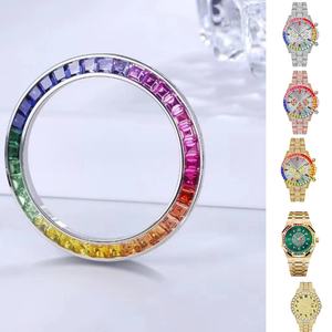 Pièces de rechange pour montre en diamant moissanite personnalisées, insert de lunette arc-en-ciel, anneau de rechange pour accessoires de montre - Product Image 3