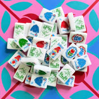 Tuiles de Mahjong de Noël, thème scandinave moderne, ensemble de Mahjong américain gravé en acrylique pour les fêtes et les jeux de festival