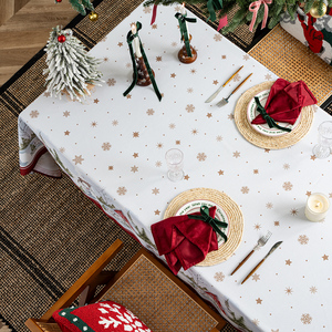 Khách Sạn Gia Đình Đảng <span class=keywords><strong>Xmas</strong></span> Bảng Bìa Set 100% <span class=keywords><strong>Polyester</strong></span> Hình Chữ Nhật Vui Vẻ Giáng Sinh In Khăn Trải Bàn Cho Giáng Sinh Bảng Trang Trí Nội Thất - Product Image 3