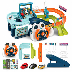 Pista de Carreras Urbana 2 en 1 para Niños, Juguetes de Pista de Carreras con Volante Musical, Juguetes Educativos de Simulación - Product Image 4