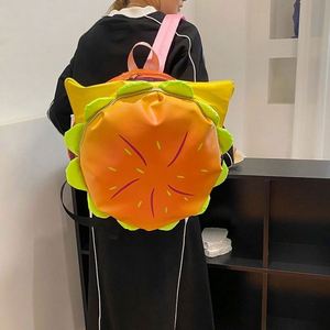 Bolso Bandolera Divertido con Diseño Original de Hamburguesa de Queso, Mochila Casual Creativa de Dibujos Animados para Mujer, Material PU con Cierre - Product Image 2