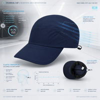 Gorra Deportiva Azul Marino Perforada con Visera Curva y Cordón Trasero Ajustable, Venta al Por Mayor Directo de Fábrica