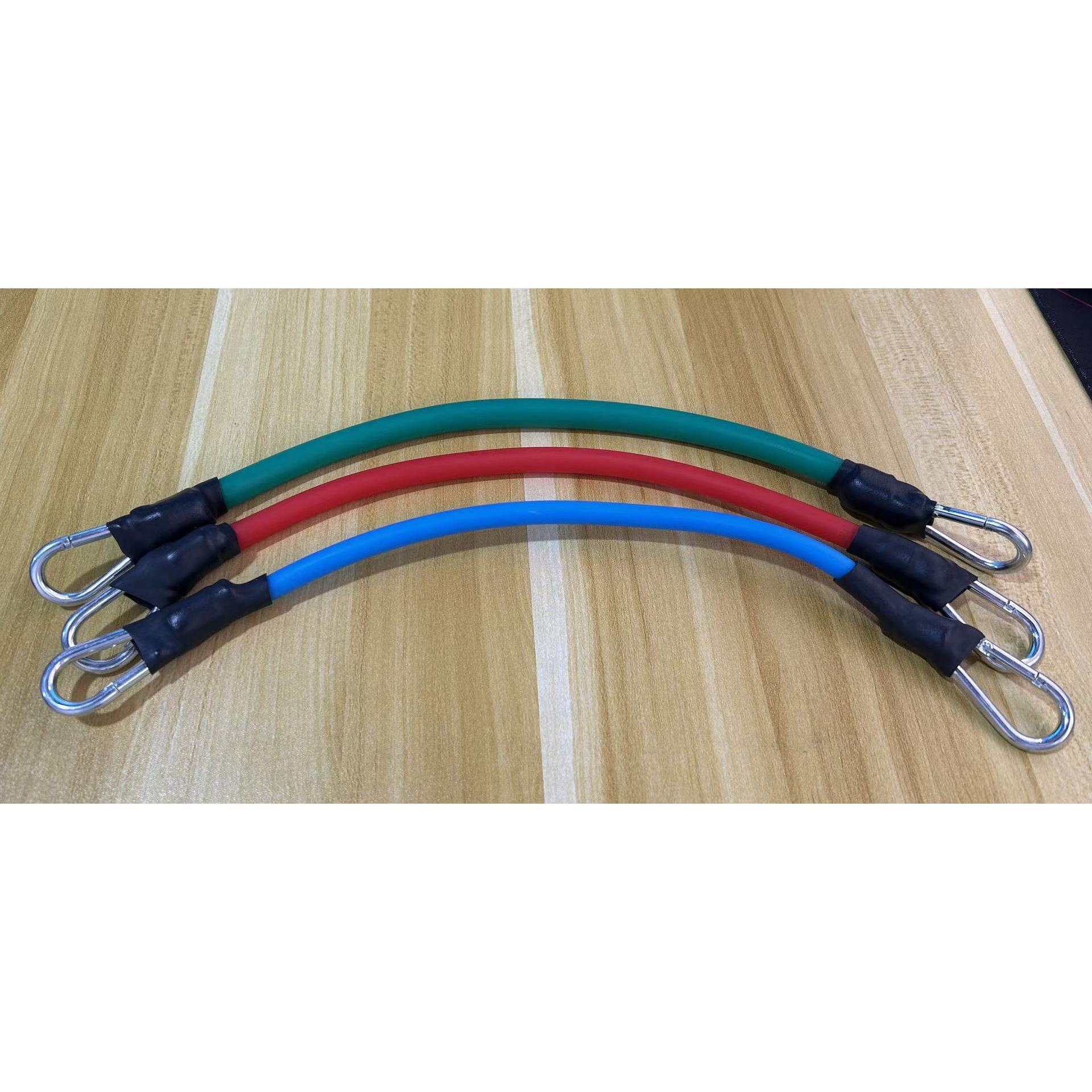 Trois tubes de tension (bleu, rouge, vert - boucle argentée)