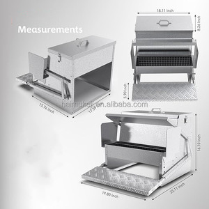 Mangiatoie automatiche per polli a pedale in acciaio zincato senza fuoriuscite con coperchio resistente alle intemperie per attrezzature agricole di pollame - Product Image 5