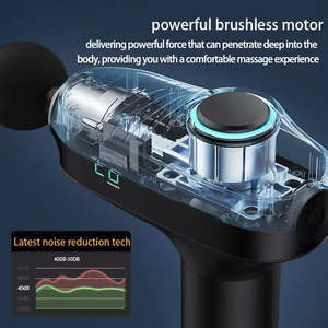 Nueva Pistola de Masaje de Bajo Ruido con Motor sin Escobillas de 30 Velocidades, Batería de 1200mAh, Control de Tiempo de Percusión para Tejido Profundo y Músculos Corporales - Product Image 3