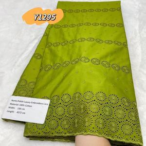 Dentelle polonaise noire africaine de haute qualité 100 % coton avec foulard africain Aso Oke et écharpe nigériane pour vêtements de fête pour hommes - Product Image 4