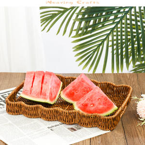 Plateau de rangement rectangulaire empilable en rotin imitation Bobai, panier de cuisine non fini RD236217 - Product Image 4