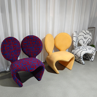 Chaise longue de loisir simple et créative Mickey en forme d'oreille pour le salon et la chambre à coucher Chaise paresseuse décontractée