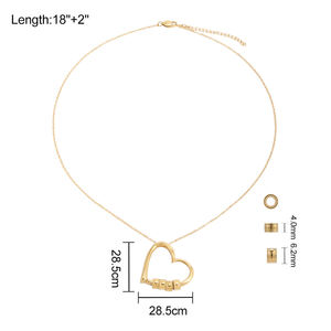 ขายส่งสร้อยคอสแตนเลสสตีลรูปหัวใจผูกปม สลักอักษรย่อชื่อได้ ชุบทอง 14K แบบคลาสสิก ของขวัญแทนใจรักนิรันดร์ - Product Image 2