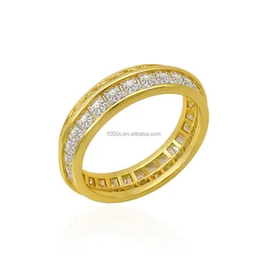 Fashion Jewelry Brass Ring With Zircon Gold Plated Popular Design For Women Men Party Customized