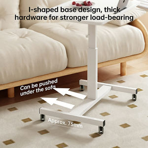 Escritorio Moderno Minimalista de Altura Ajustable con Estructura Metálica y Superficie de Madera, Diseño Modular Compatible con Portátiles para Uso en Hospitales y Hogares - Product Image 4