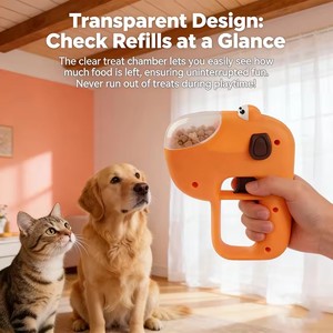 Nuevo Lanzador <span class=keywords><strong>de</strong></span> Golosinas para Mascotas, Dispensador <span class=keywords><strong>de</strong></span> Golosinas para Perros y <span class=keywords><strong>Gatos</strong></span>, Catapulta con Ventana Transparente, Juguete Interactivo para Perros - Product Image 3