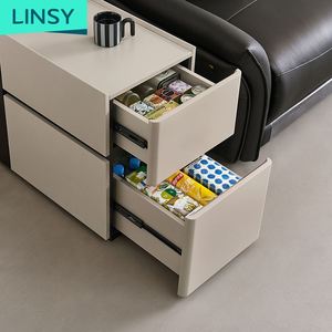 Mesa de Centro Moderna de Melamina Resistente para Sala de Estar, Aparador en Color Blanco y Negro ZQ1O-A - Product Image 4