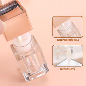 Tube de brillant à lèvres carré empilable personnalisé, design original et élégant, petit emballage vide en plastique 4ml avec impression sérigraphique - Product Image 6