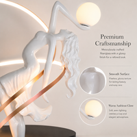 Lampe sur pied personnalisée en fibre de verre, sculpture abstraite de femme, OEM, figurine féminine moderne pour la décoration intérieure de hall d'hôtel de luxe