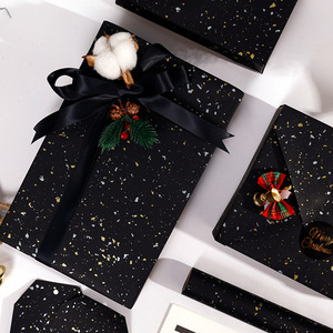 Papier cadeau premium grand format bleu avec estampage à chaud doré pour artisanat et emballage cadeau - Product Image 3