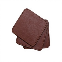 Ensemble de sous-verres en cuir PU élégant et imperméable, imprimé en sérigraphie personnalisée, style européen, pour boissons, utilisation promotionnelle