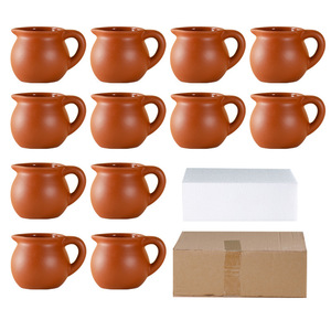 Tazas de Barro Cantaritos Mexicanos de 60 ml, Hechas a Mano, para Café, Cócteles, Té, Tequila - Product Image 1