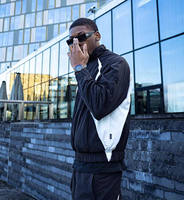 Survêtements en polyester OEM, patchwork, streetwear, veste et pantalon en nylon, ensembles de jogging pour la salle de sport, survêtement personnalisé en nylon pour hommes