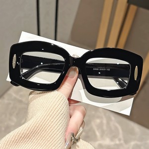 Lunettes optiques carrées tendance pour femmes, anti-lumière bleue, pliables, demi-<span class=keywords><strong>monture</strong></span>, design œil <span class=keywords><strong>de</strong></span> chat, verres en AC - Product Image 2