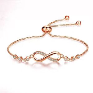 <b>Infinity</b> 8 Shape Micro Paved Zircon <b>Bracelet</b> Women Adjustable Drawstring Crystal S925 Silver Charm <b>Bracelet</b> Fashion Jewelry Gift - Product Image 5