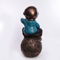 Bureau Cosmonaute Bronze Statue Espace Astronaute Lune Spaceman Sculpture Résine Arts Enfant Cadeaux Ornement Chambre Décor pour Hommes
