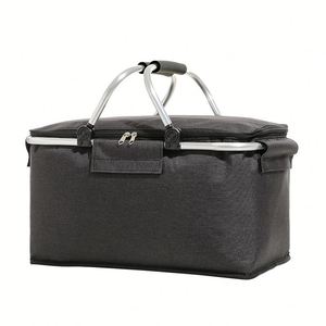 Sac isotherme noir en toile pour pique-nique, livraison de repas, vin et glace, étanche, pour homme, vente en gros d'usine - Product Image 1
