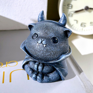 Cute Cartoon Devil Cat Resin Ornament Animal Shape Home Decoration Craft Desktop Artistic Gift - Product Image 1