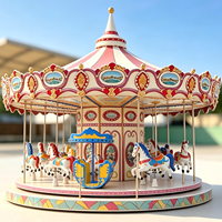 Fournisseur chinois de chevaux de carrousel de luxe en fibre de verre de grande taille pour enfants, manèges de parc d'attractions, manège de fête foraine