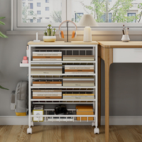 Nouveau 2024, métal avec roulettes, rotation à 360°, blanc, canapé d'angle pour salon, étagère de rangement, bureau d'étude pour enfants, bibliothèque latérale