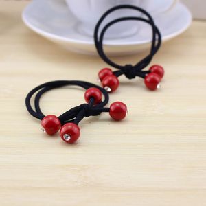 Red Bean Hair Tie High Elasticity Casual Headdress For Girls Children Yiwu Origin Summer 2021 - Product Image 1