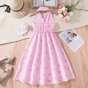Vestido clásico con estampado de lazos a rayas y corte en A <span class=keywords><strong>para</strong></span> <span class=keywords><strong>adolescentes</strong></span>, uso diario informal y <span class=keywords><strong>para</strong></span> fiestas. - Product Image 2