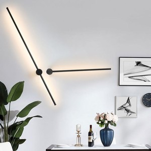 Nordic Designer Long Wall Lamp <b>Led</b> Linear <b>Touch</b> Control Minimalist Modern Bedroom Ambient <b>Light</b> - Product Image 2