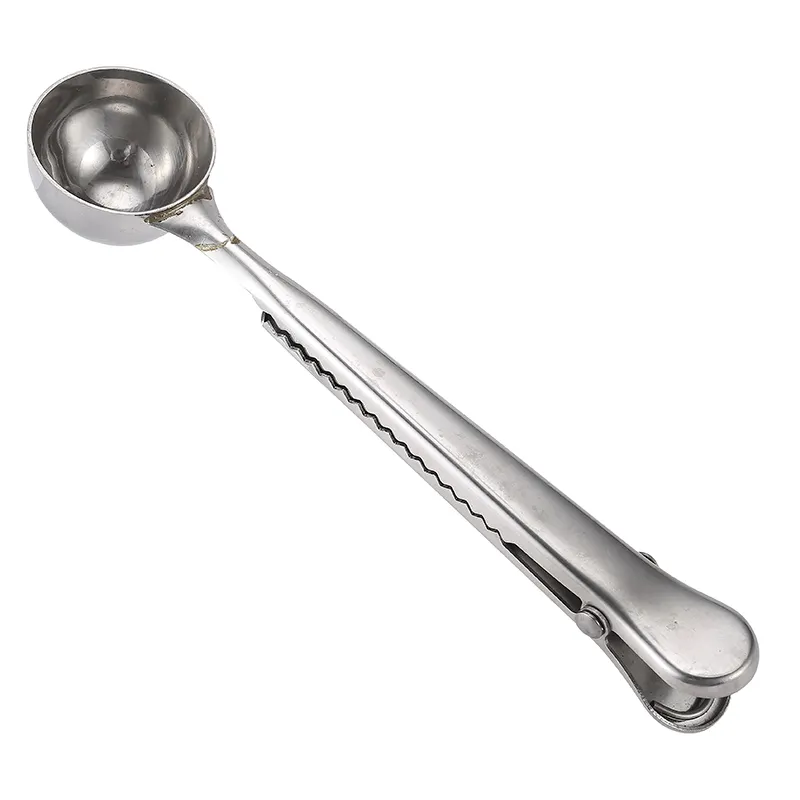 Stainless Steel Silver Spoon Coffee Clip Measuring Spoon Coffee Scoops