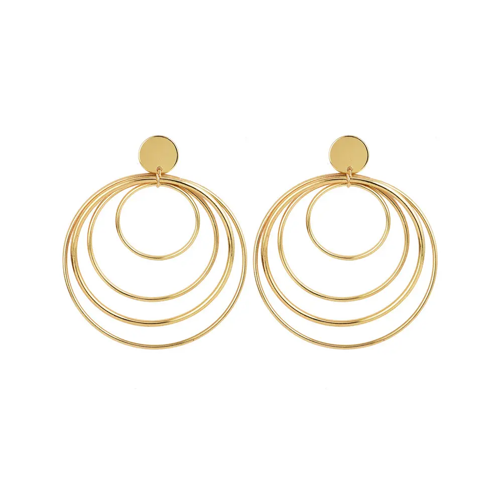 Multilayer Circle Gold Hoop Earrings  Personality Earrings Hoops Jewelry Wholesale