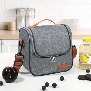 Insulated Tote Bag Large Capacity Thickened Portable Foldable For Lunch Carrying Grey Navy Blue Black - Product Image 1