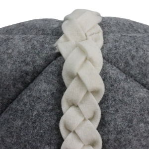 Gris Añadir logotipo Resistente al calor Transpirable OEM Disponible Lana Fieltro Sauna Sombrero - Product Image 3