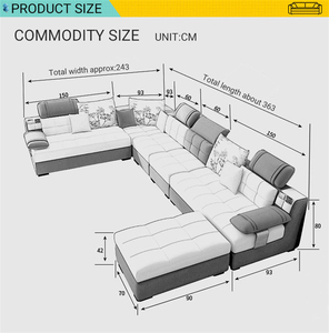 Nhà Máy Bán Buôn Giá Da Sofa Set Phong Cách Hiện Đại Da Chính Hãng Sofa 1 + 2 + 3 Ghế Rắn Khung Gỗ Khách Sạn Phòng Khách Sofa - Product Image 4