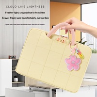 Sac à main pour ordinateur portable matelassé en forme de nuage, imperméable, antichoc, avec poignée contrastée douce, pour ordinateur portable de 14 à 15,6 pouces
