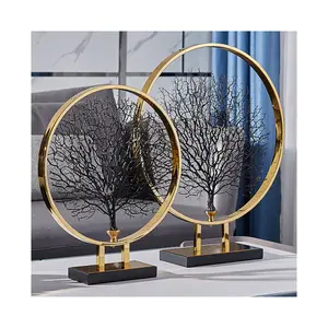 Vendita calda Sea Tree Geometric Vintage Abstract Metal Interior Decor accessori Show Pieces for Home Office Decoration