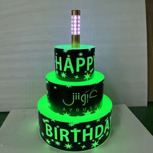 Servicio de Presentación de Botellas con Luces LED de 3 Niveles, Glorificador de Botellas con Luces LED, Presentador de Botellas para <span class=keywords><strong>Cumpleaños</strong></span>, Cubiteras Elegantes y Recipientes para Bebidas - Product Image 6