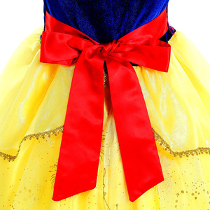<span class=keywords><strong>Bambina</strong></span> Elsa bianco neve Costume da principessa vestito di compleanno a tema festa di Halloween Cosplay abiti con fiocco rosso fascia - Product Image 5