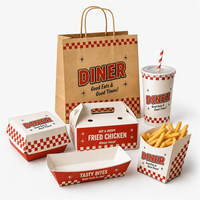 Emballage alimentaire en gros, logo personnalisé, recyclable, boîte à hamburger, frites, poulet frit, sandwich, hot-dog pour restaurant