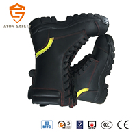 Bottes de lutte contre l'incendie en cuir durable pour les pompiers