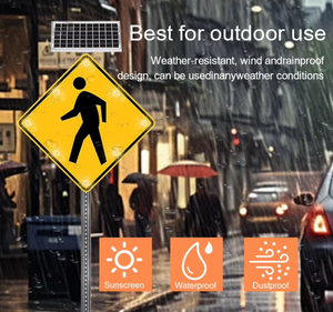 Señal de tráfico peatonal con energía <span class=keywords><strong>solar</strong></span> de alta visibilidad a precio de fábrica - Product Image 4