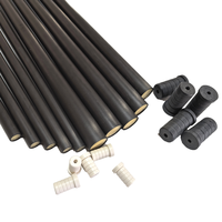 Manches de queue de billard en fibre de carbone de haute qualité 12,4 mm, fendues en deux, pré-échancrées, avec remplissage en mousse et insert de ferrule pour le snooker
