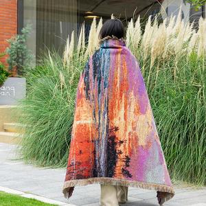 Nhanh Chóng Tùy Biến Dịch Vụ Châu Âu Mỹ Phong Cách Sân Dệt Tấm Thảm Chăn Polyester Bông Bốn Mùa Cho Dã Ngoại - Product Image 3